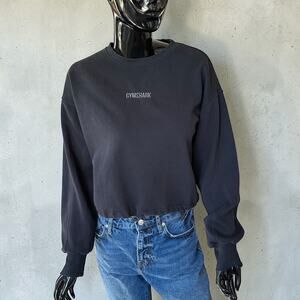 Gymshark Pulse Cropped Pullover Sweatshirt Black Women’s Medium